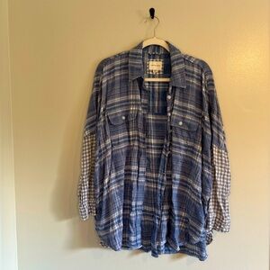 American Eagle Blue Oversized Flannel Size Small